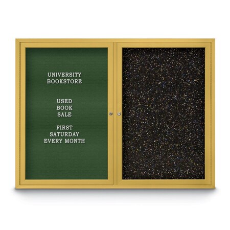 United Visual Products Corkboard, Dark Spruce/Gold, 60" x 36" UV432H-GOLD-DRKSPR